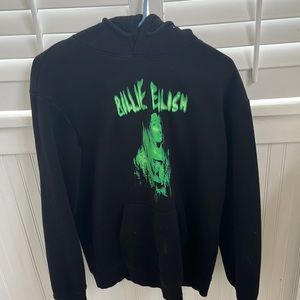 Billie Eilish Black & Neon Green Hooded Graphic Sweatshirt Men’s Medium